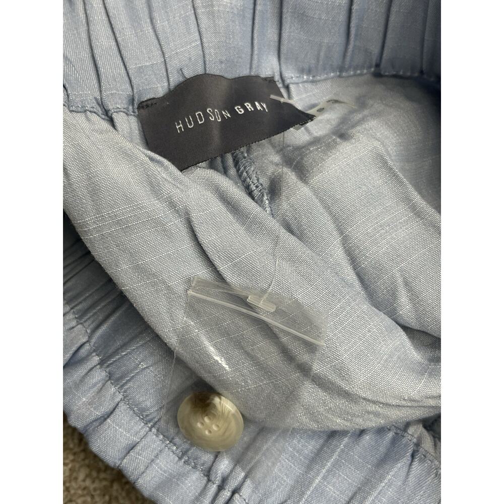 Hudson Gray Paperbag Waist Cargo Shorts Women’s Small Light Blue Chambray NWT - Picture 5 of 13
